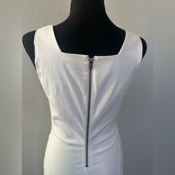 HELMUT LANG WHITE FRAME STRETCH BODYCON DRESS 4 - Picture 9 of 13